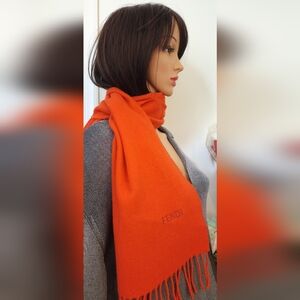 Vintage Fendi Vibrant Orange Scarf